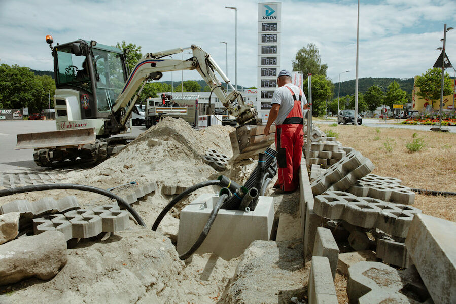 Baustelle Installation Ladesäule